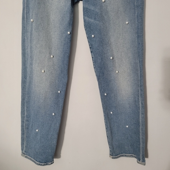 Mcguire Mrs Robinson Oh You Fancy Pearl Embellished Straight Leg Jeans - Picture 5 of 13